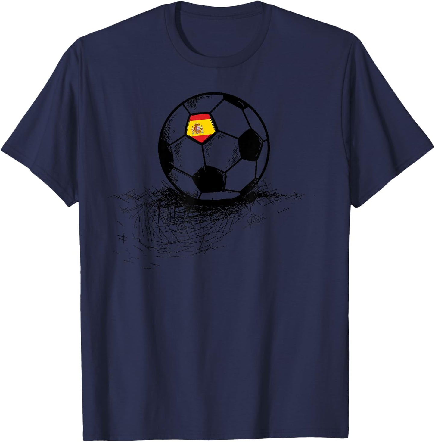 Spain Soccer Ball Flag - Spanish Football Soccer T-Shirt - T-Shirt | Navy