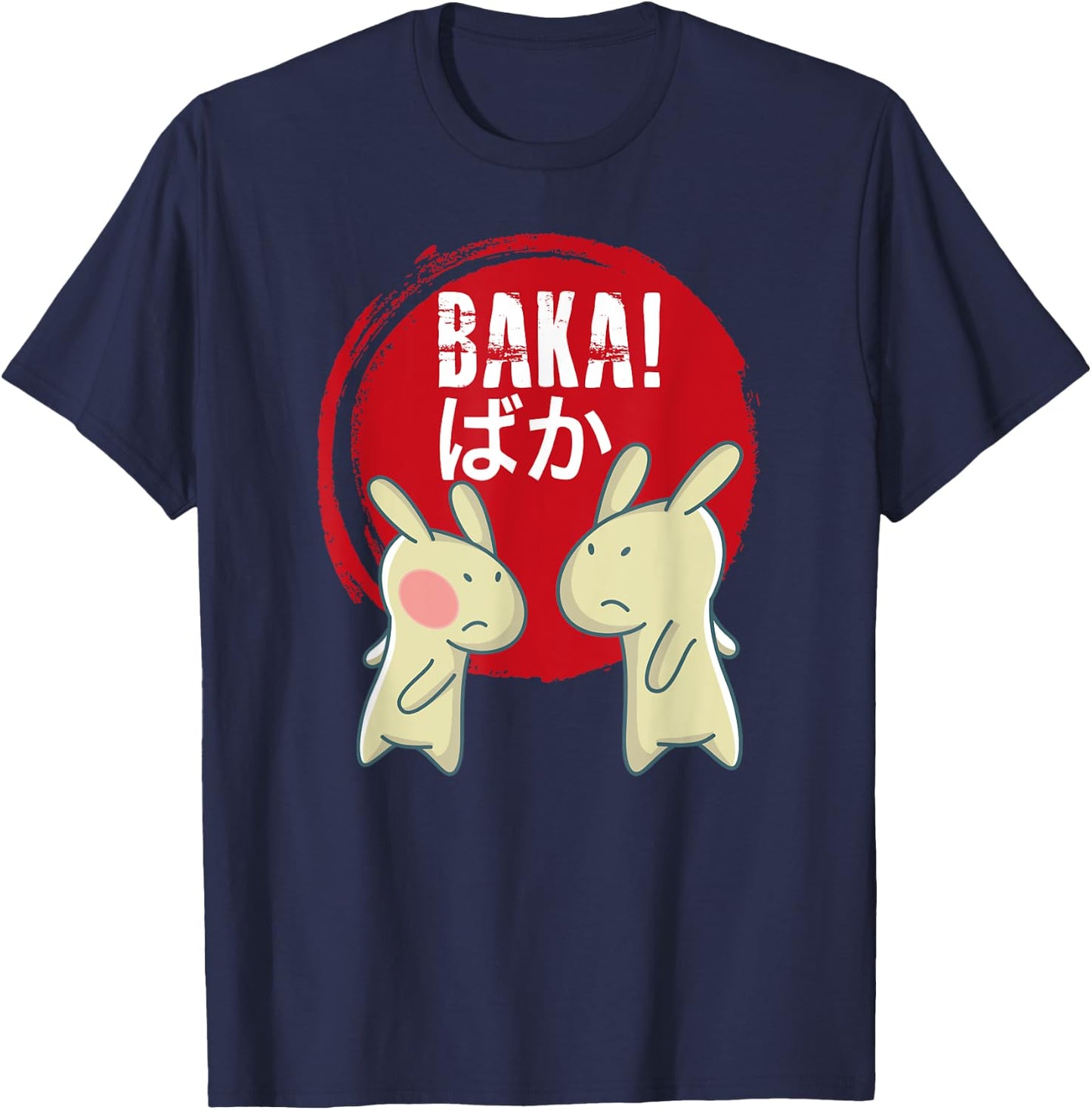 Funny Baka! Japanese Anime Rabbit Slap Manga Shirt T-Shirt - T-Shirt | Navy