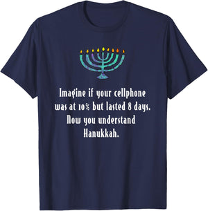 Funny Sarcastic Hanukkah Chanukah Cellphone Quote Gift T-Shirt - T-Shirt | Navy