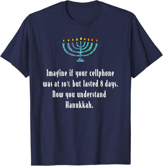 Funny Sarcastic Hanukkah Chanukah Cellphone Quote Gift T-Shirt - T-Shirt | Navy