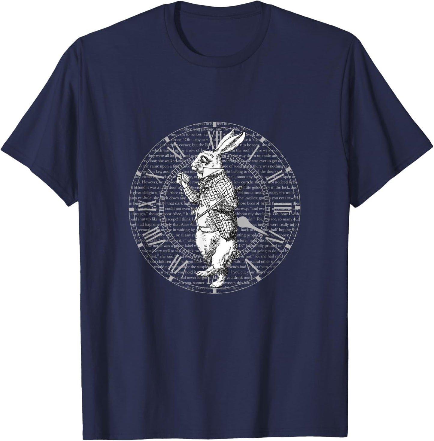 White Rabbit Vintage Clock Steampunk T Shirt T-Shirt - T-Shirt | Navy