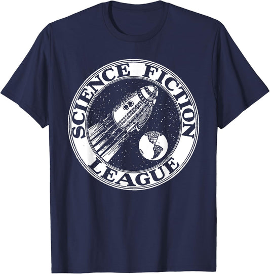Science Fiction League Shirt 1930s Retro Vintage SciFi Gift T-Shirt - T-Shirt | Navy