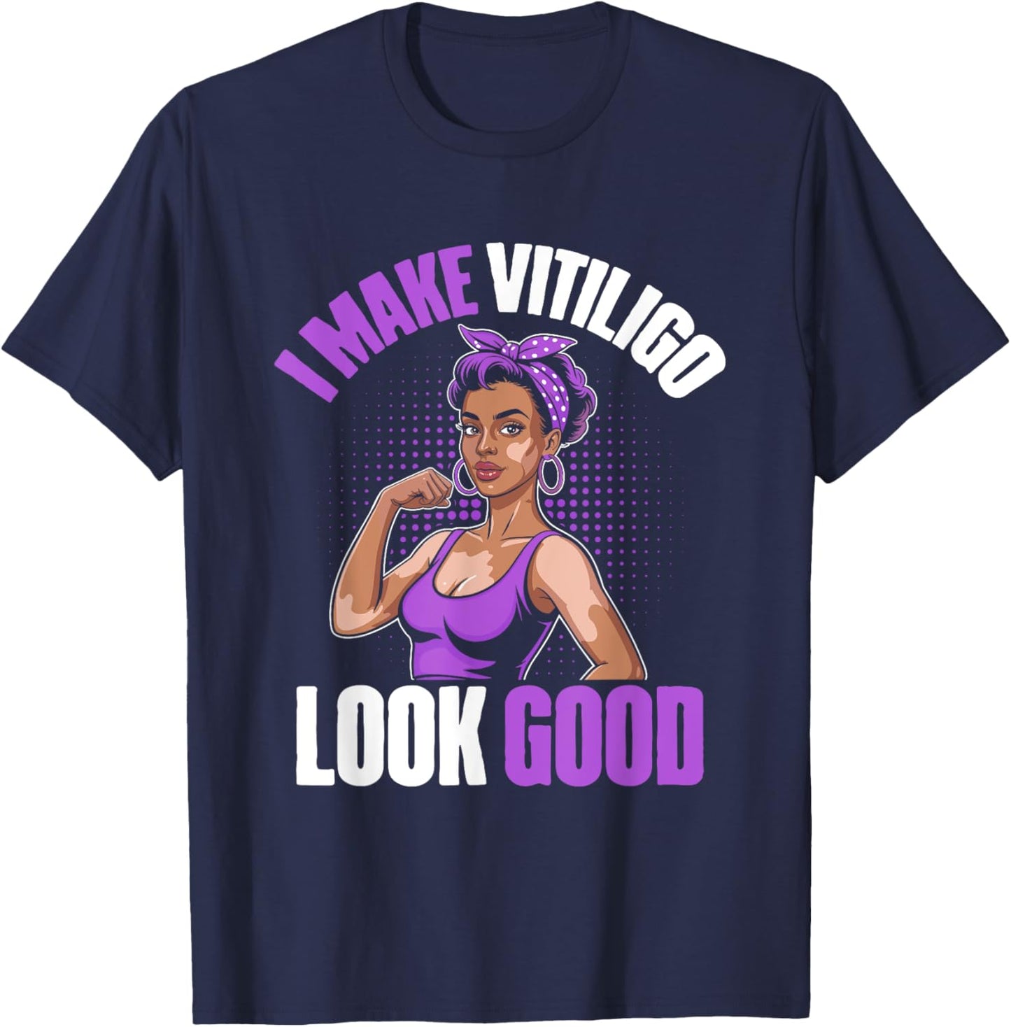 Vitiligo Awareness Vitiligo Day T-Shirt - T-Shirt | Navy