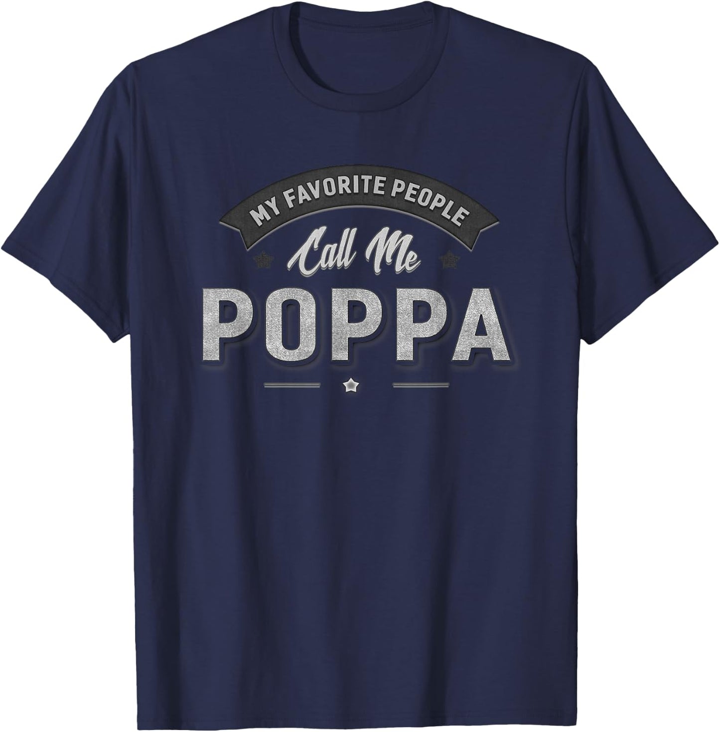 Poppa Grandpa Father's Day Fishing Gift Grandfather T-Shirt - T-Shirt | Navy