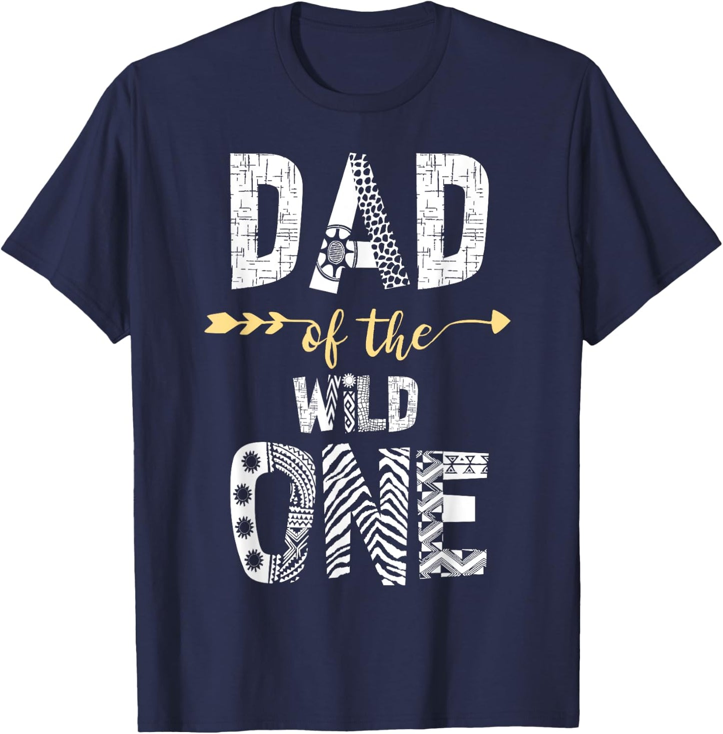 Dad Of The Wild One Shirt Family 1st thing First Birthday T-Shirt - T-Shirt | Navy