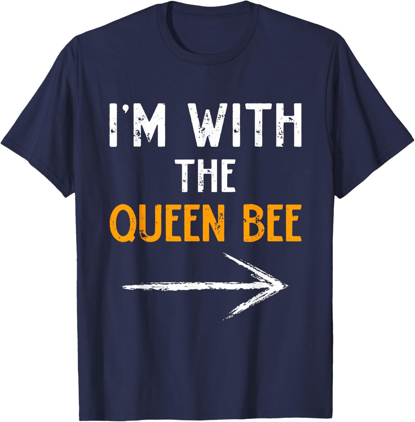 I’m With The Queen Bee Halloween Matching Couple Costume T-Shirt - T-Shirt | Navy