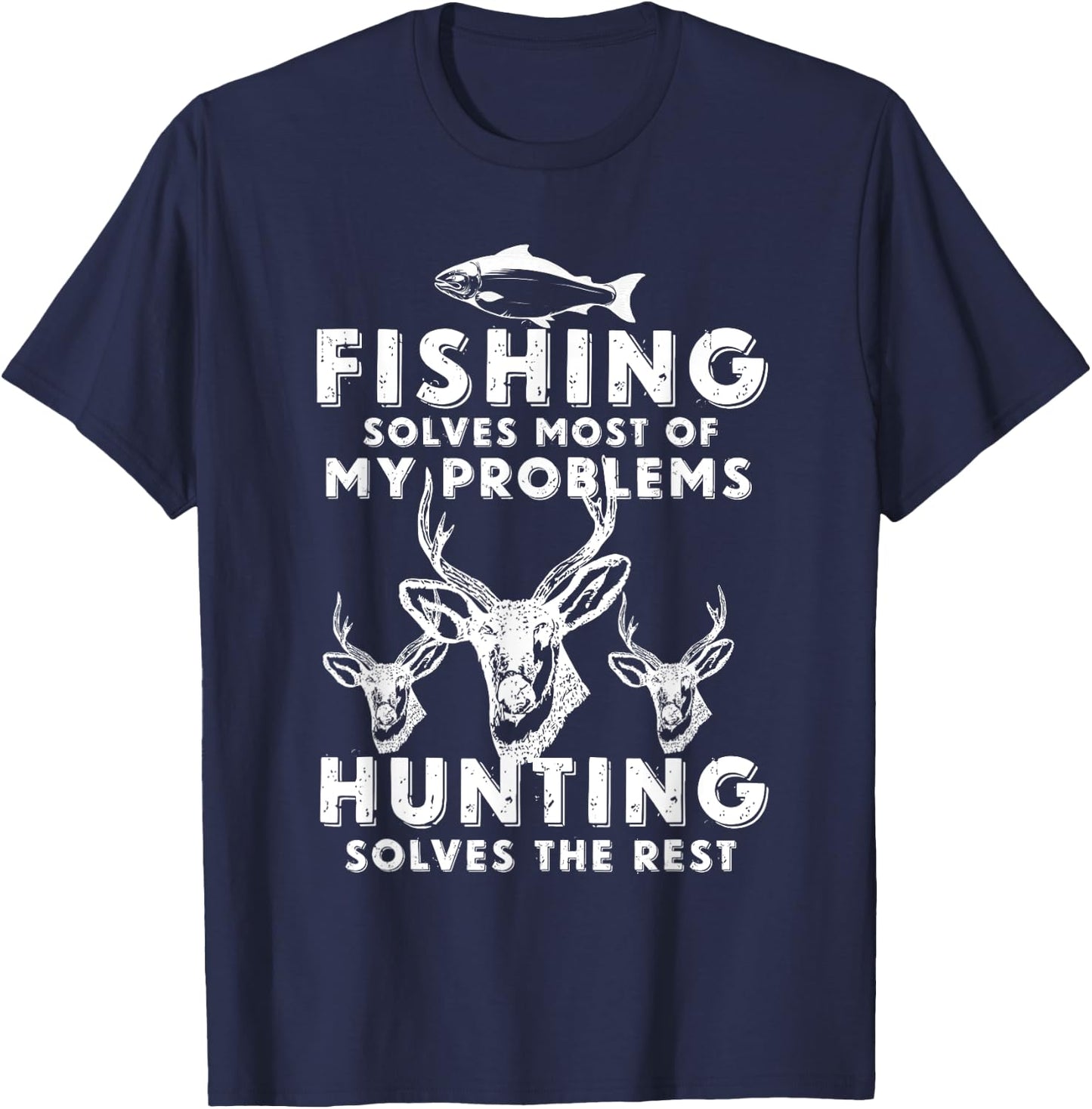 Fishing & Hunting Shirt Gifts for Hunters Who Love To Hunt T-Shirt - T-Shirt | Navy