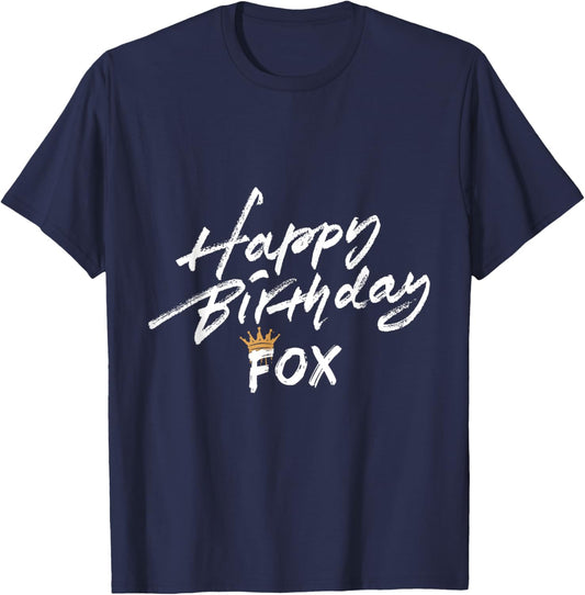 Happy birthday Fox for party T-Shirt - T-Shirt | Navy