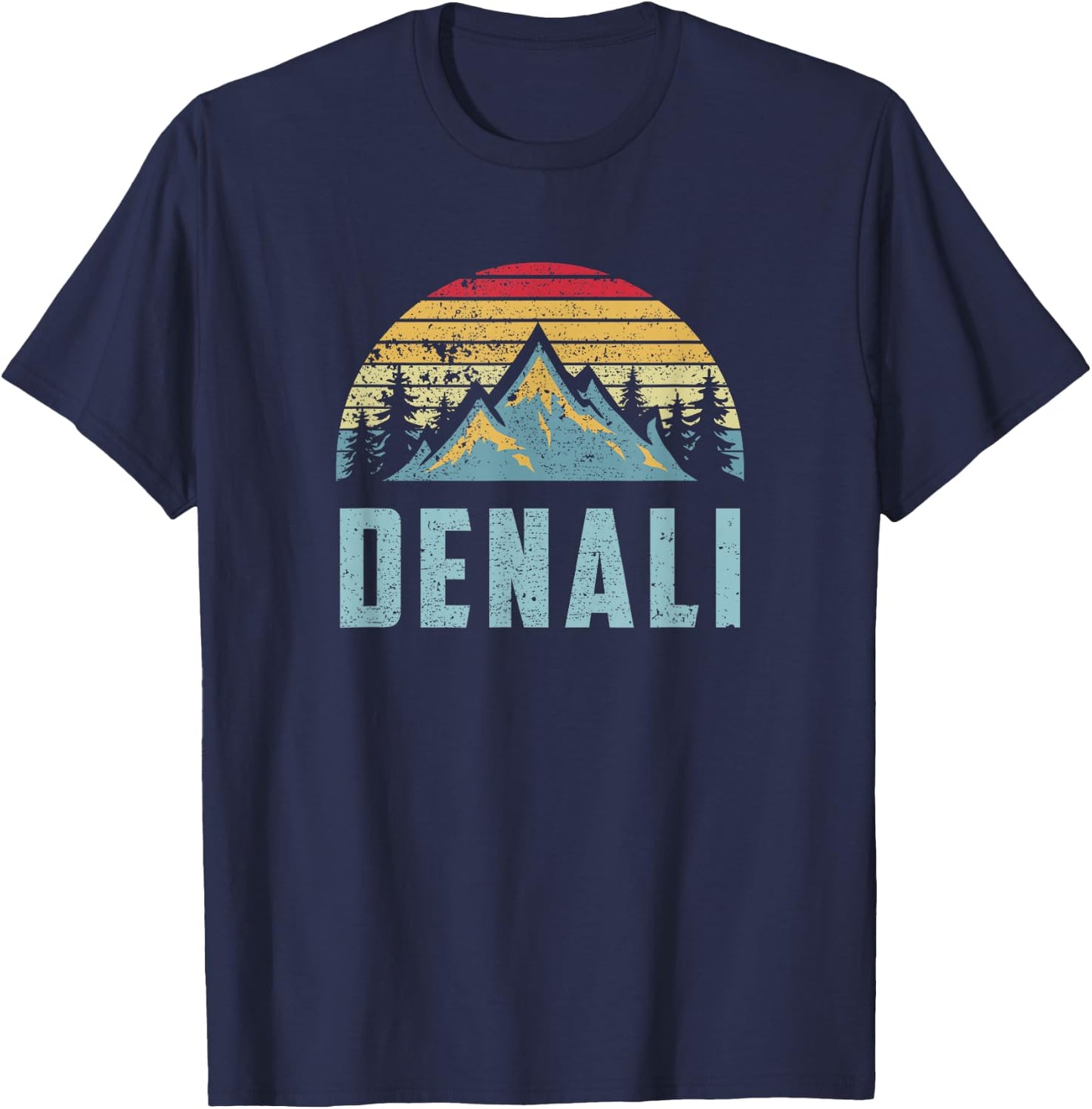 Vintage Mt. Denali National Park Alaska Mountain T-Shirt - T-Shirt | Navy