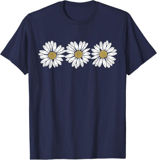 Pretty Daisies Daisy Flower Lovers Springtime Summer T-Shirt - T-Shirt | Navy