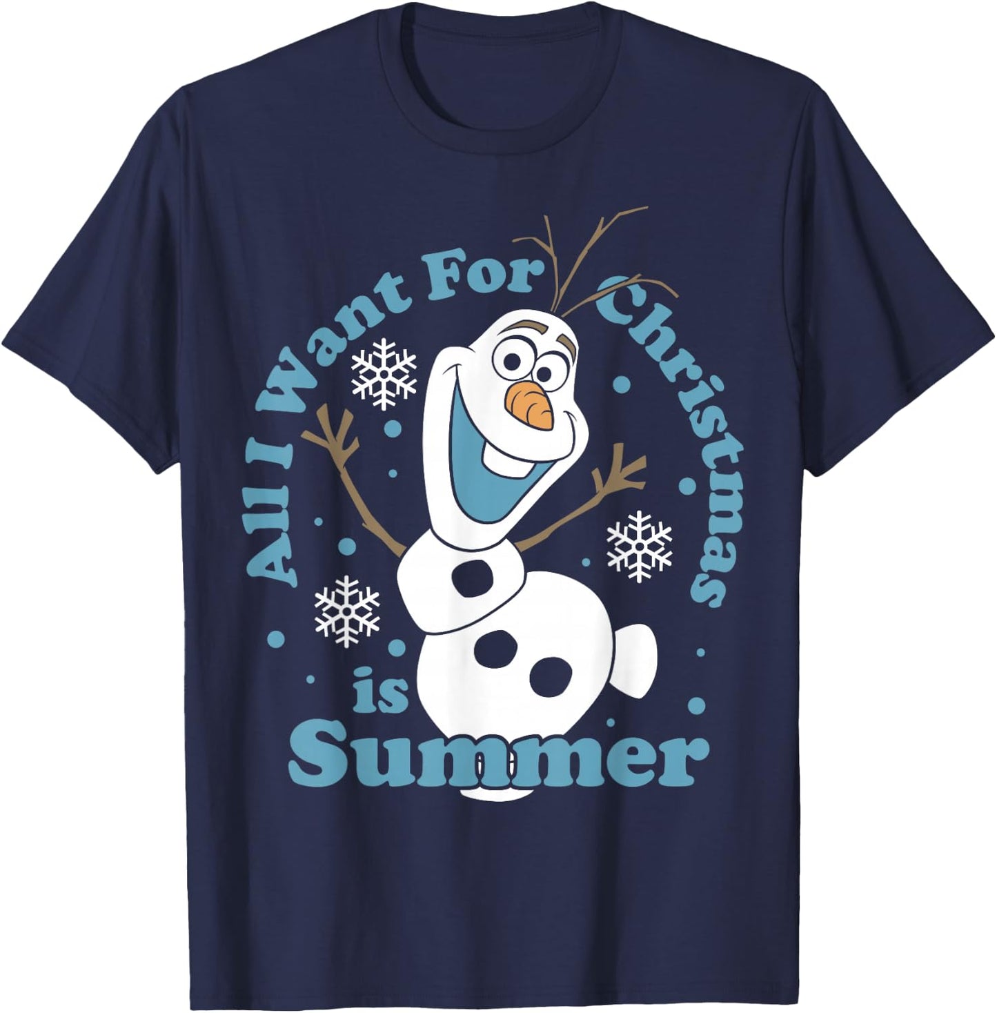 Disney Frozen Olaf All I Want for Christmas is Summer T-Shirt - T-Shirt | Navy