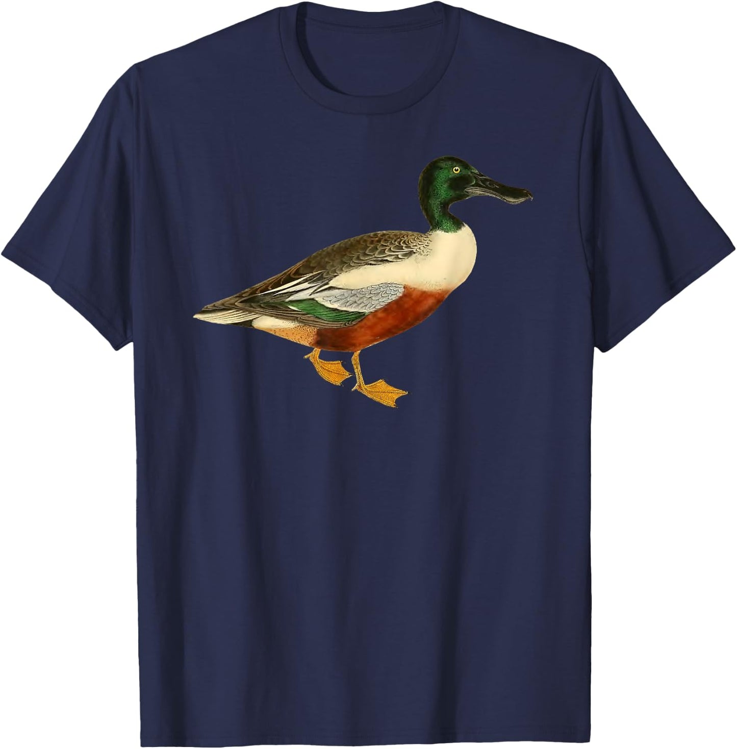 Duck Cute Shoveler Duck Vintage Duck Graphic T-Shirt - T-Shirt | Navy