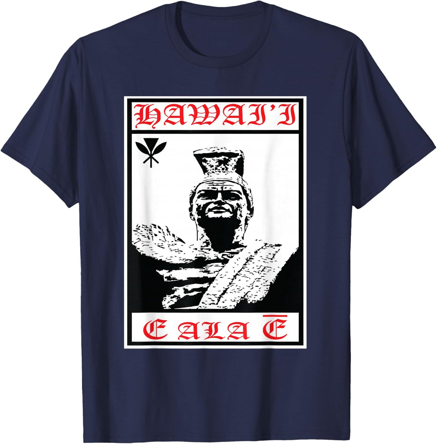 Hawaiian Islands King Kamehameha Hawaii Tribal T-Shirt - T-Shirt | Navy