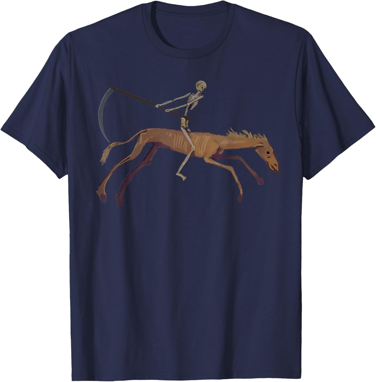 Angel of Death Grim Reaper Horseman of Apocalypse T-Shirt - T-Shirt | Navy