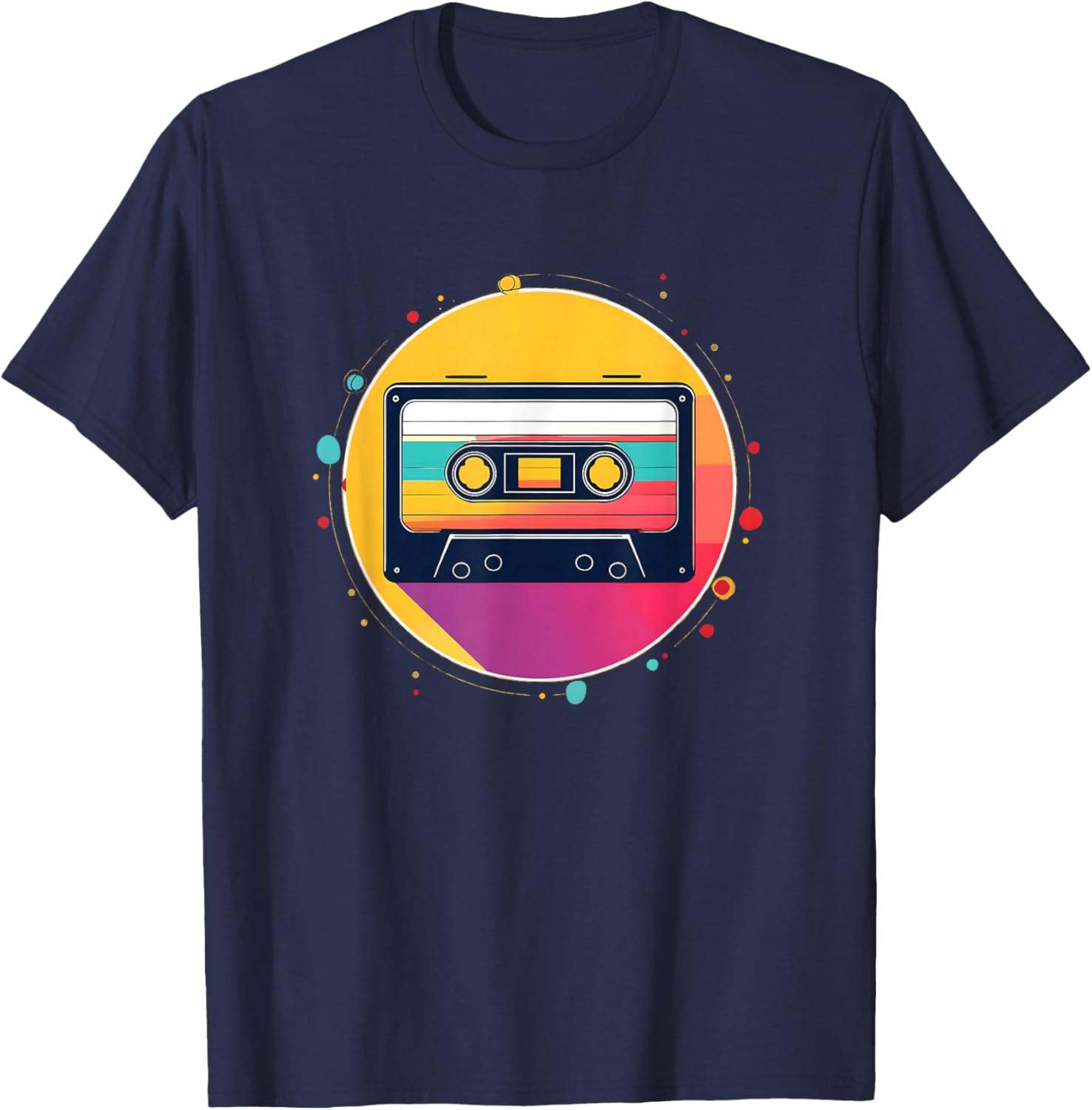 80s 90s Retro Party Outfit with Mixtape Cassette Tape T-Shirt - T-Shirt | Navy