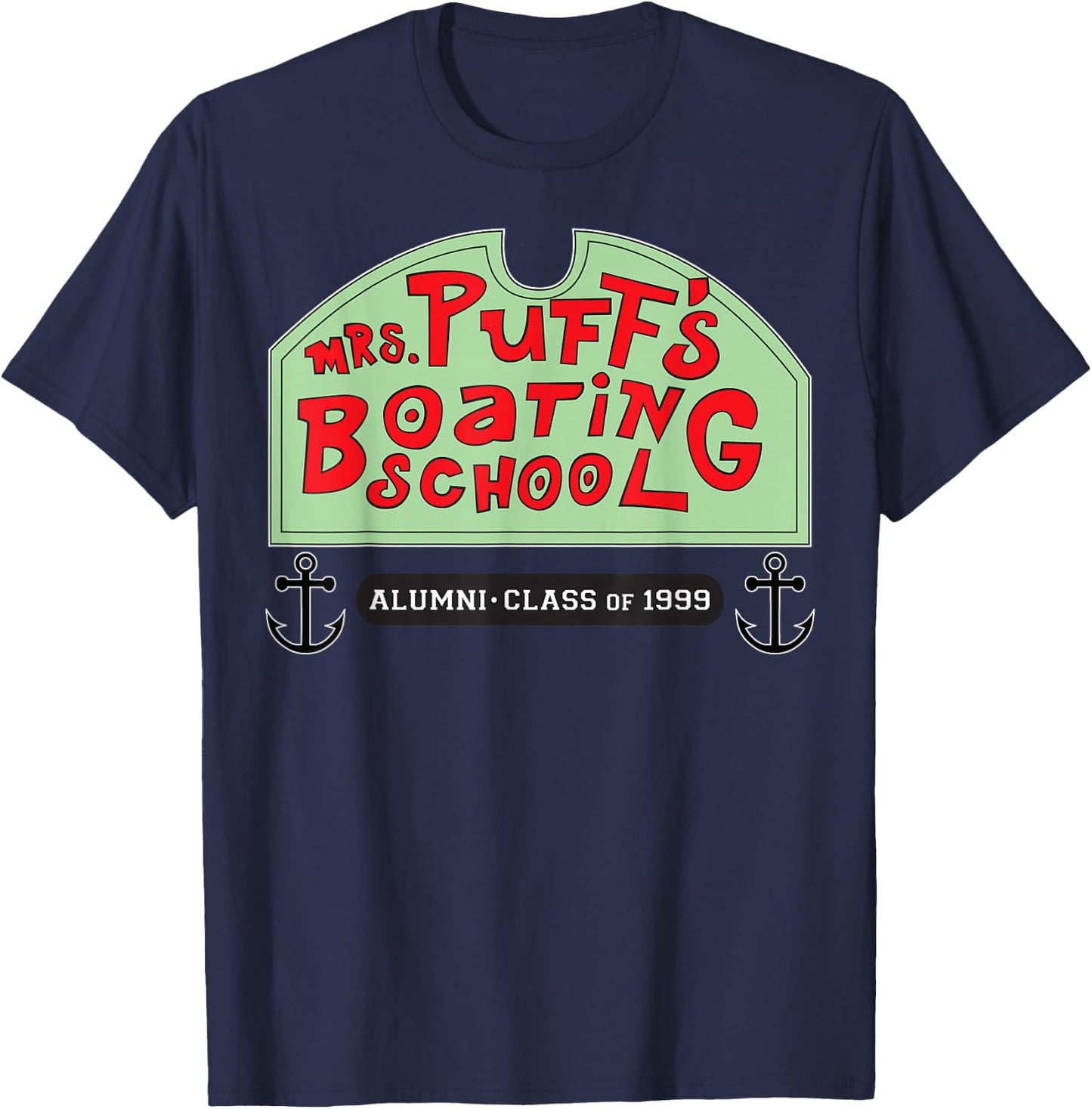 Spongebob Squarepants Mrs Puffs Boating School T-Shirt - T-Shirt | Navy