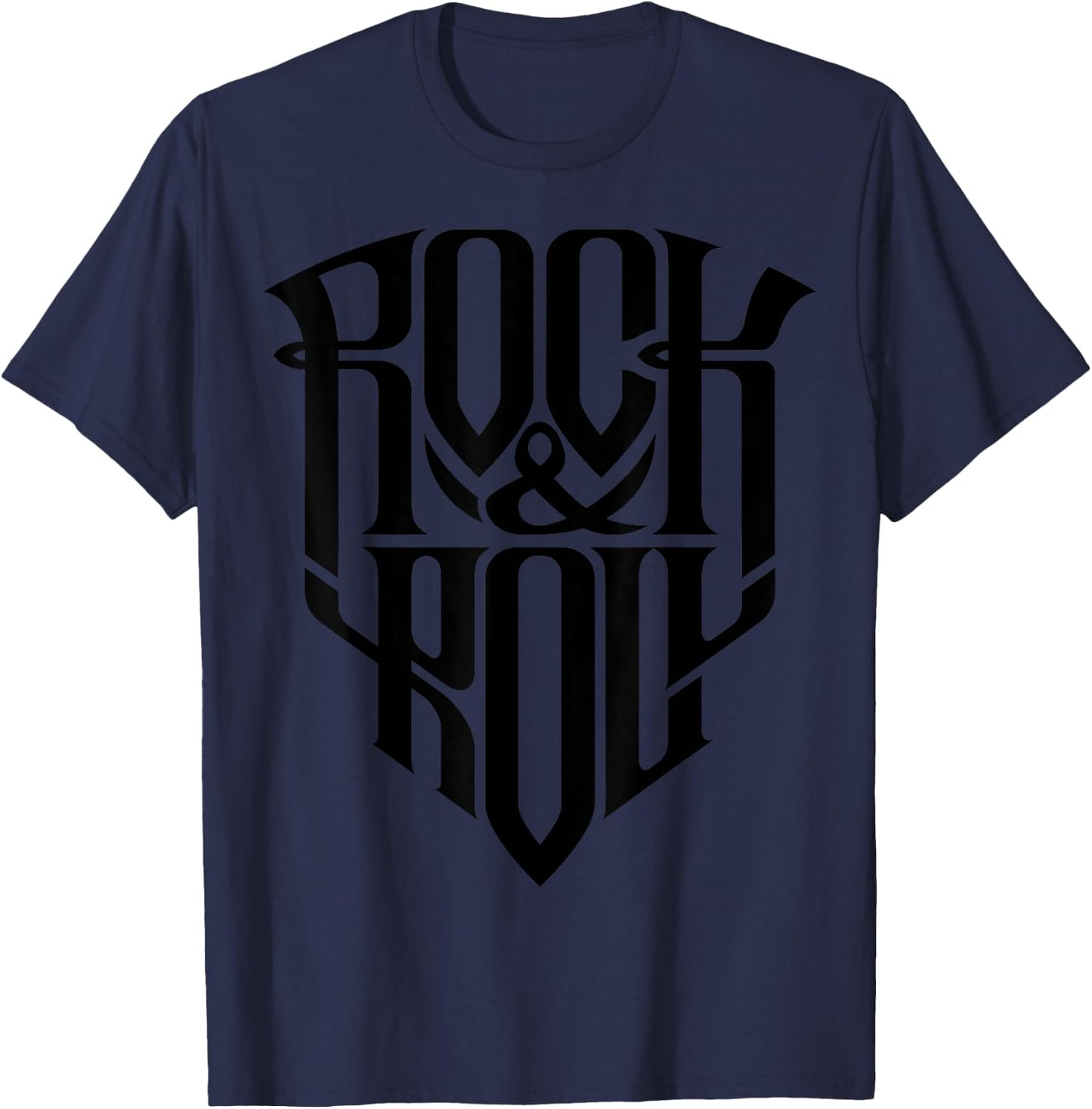 I Love Rock & Roll, Cool Rock & Roll Fashion Graphic Design T-Shirt - T-Shirt | Navy