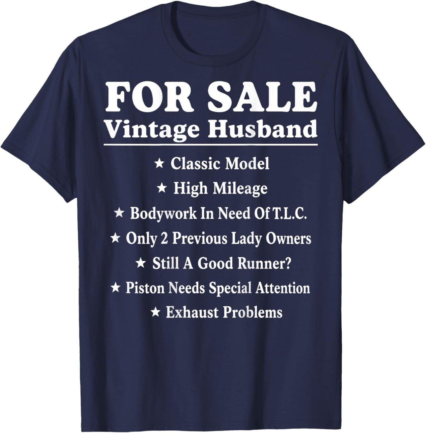 (ON Back) for Sale Vintage Husband Classic Model T-Shirt - T-Shirt | Navy