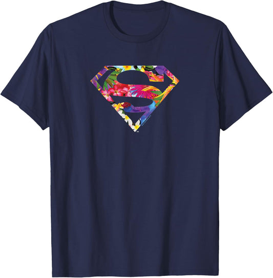 Superman Hawaiian Shield T-Shirt - T-Shirt | Navy