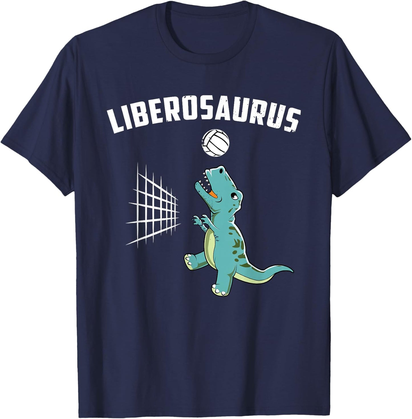 Cute Volleyball Team Player Libero T-Rex Dinosaur Girls Gift T-Shirt - T-Shirt | Navy