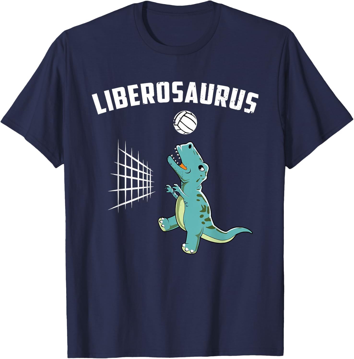 Cute Volleyball Team Player Libero T-Rex Dinosaur Girls Gift T-Shirt - T-Shirt | Navy