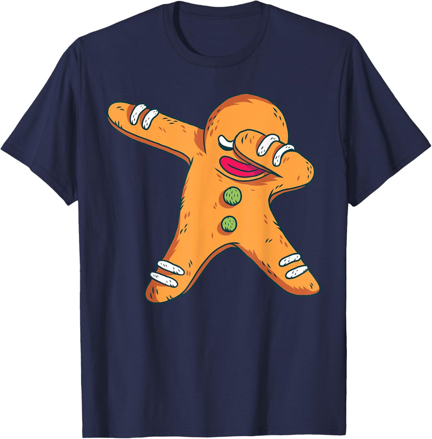 Christmas Pajama Cookie Dabbing Shirt Funny Family Pajamas T-Shirt - T-Shirt | Navy