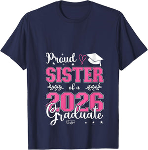 Proud Sister of a Class of 2026 Graduate for Graduation V-Neck T-Shirt - T-Shirt | Navy