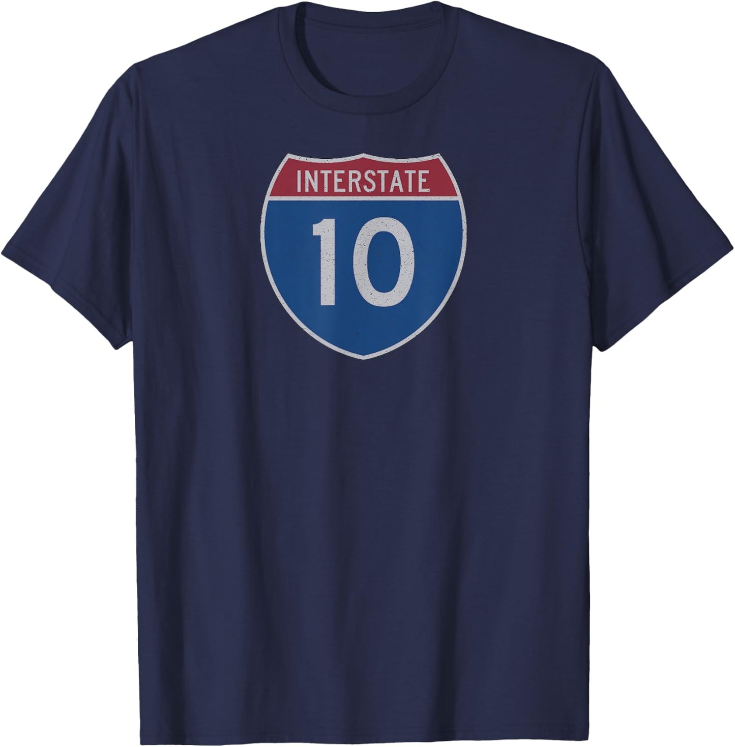 Interstate 10 Highway Road Trip 10th birthday T-Shirt - T-Shirt | Navy