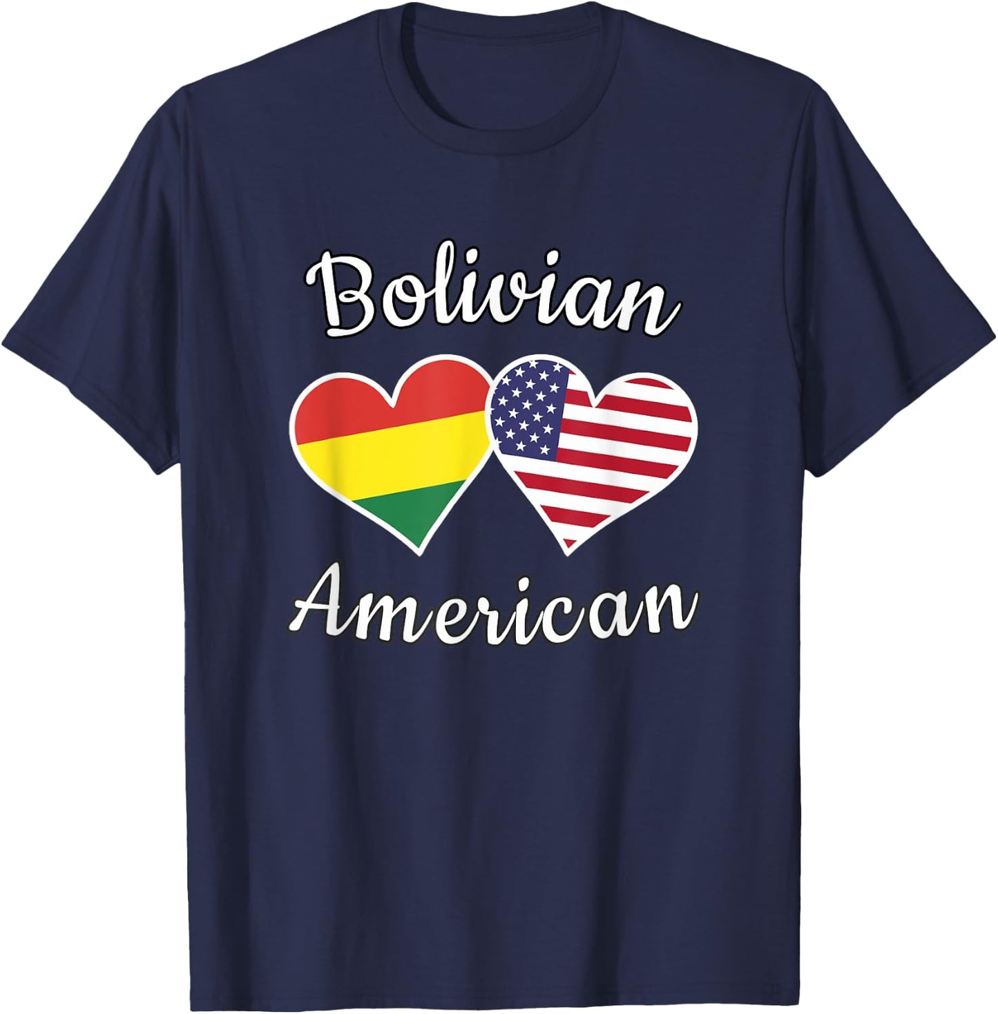 Bolivia USA Shirt Bolivian American Men Women Kids T-Shirt - T-Shirt | Navy