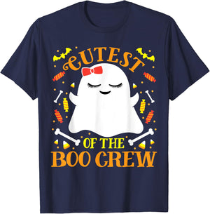 Cutest Boo Crew Ghost Matching Family Set Girls Halloween T-Shirt - T-Shirt | Navy