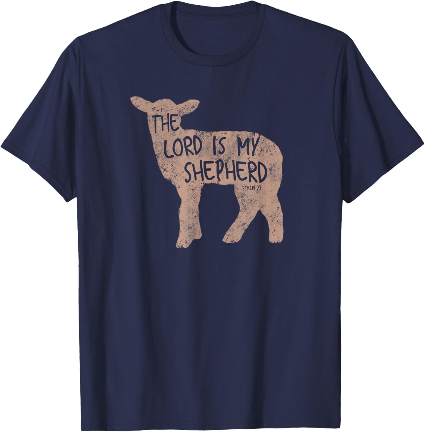 Xalted Christian Lamb of God Shepherd - Black, Small T-Shirt - T-Shirt | Navy