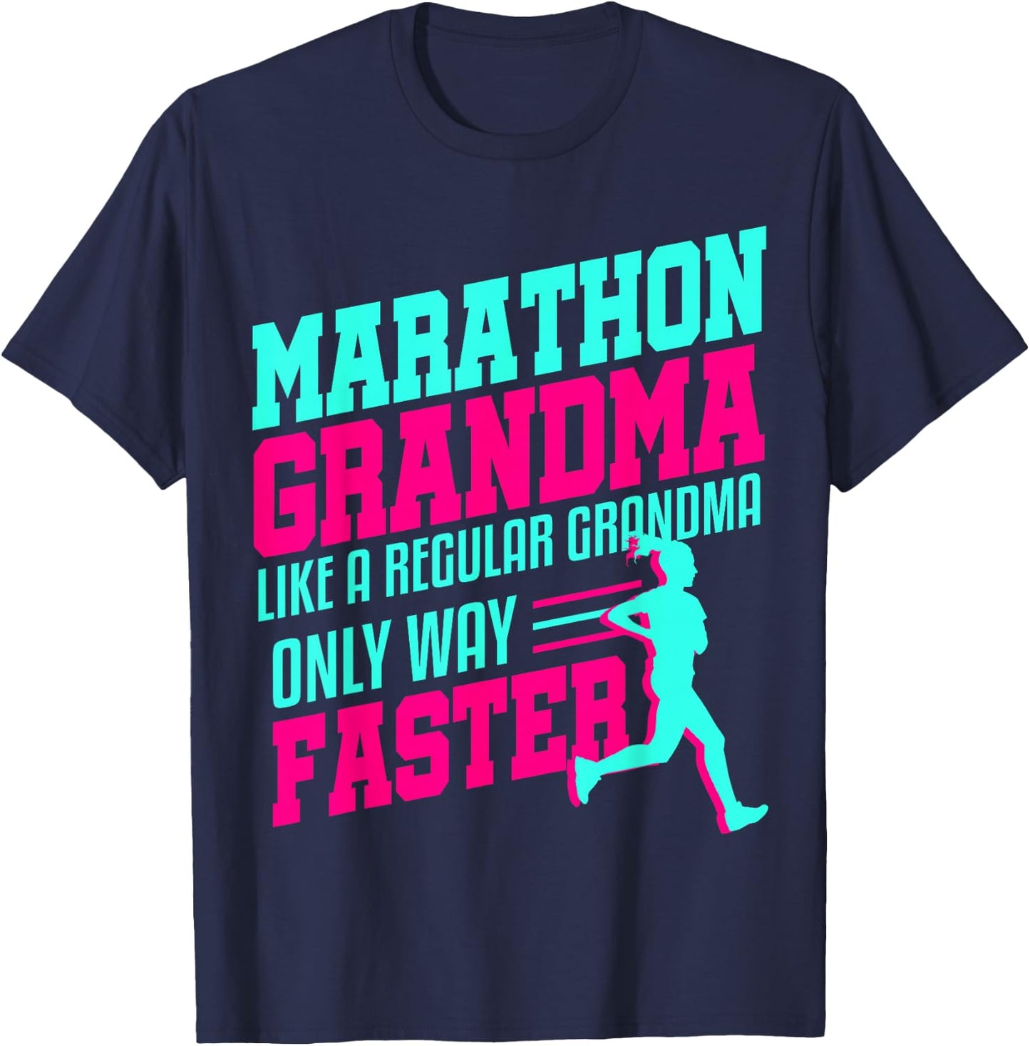 Grandma Marathon Race Runner Half First Race Gift Women Her T-Shirt - T-Shirt | Navy