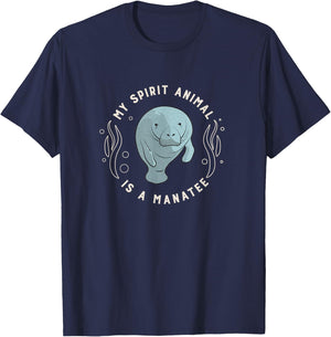 My Spirit Animal is a Manatee T-Shirt - T-Shirt | Navy