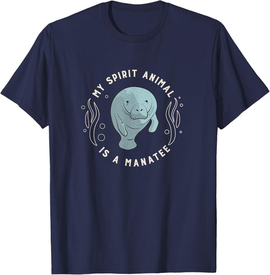 My Spirit Animal is a Manatee T-Shirt - T-Shirt | Navy