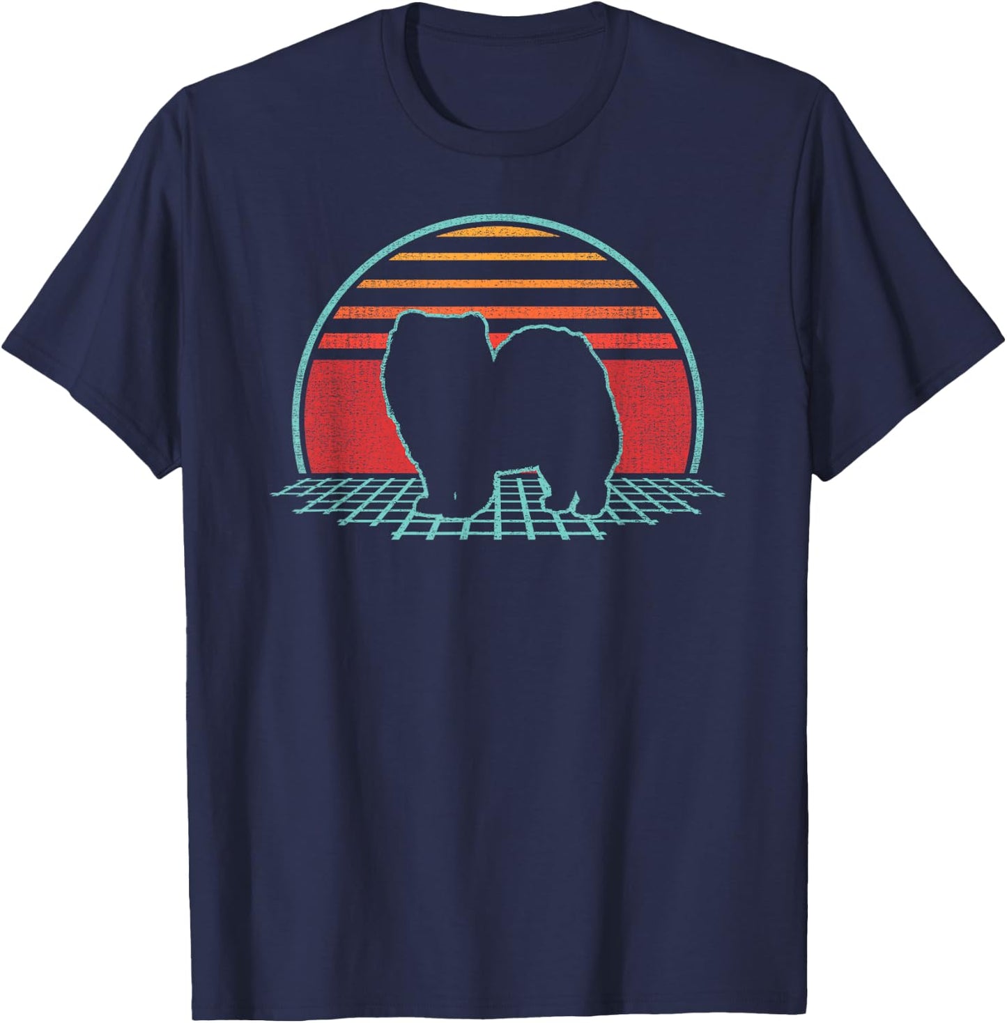 Chow Chow Lover Dog Owner Retro Vintage 80s Style Men Women Girls Kids T-Shirt - T-Shirt | Navy