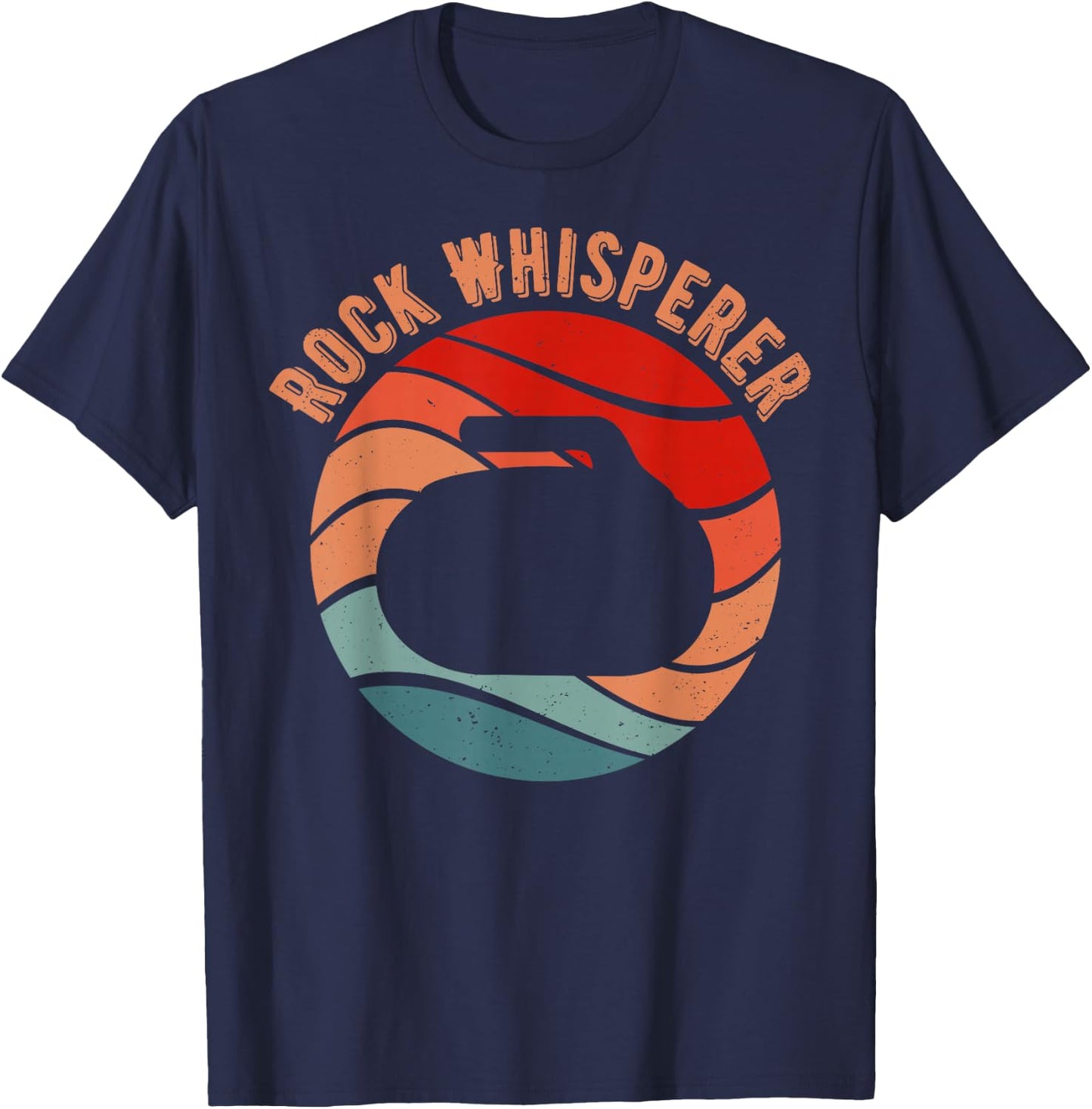 Rock Whisperer Retro Curling Vintage Curler Gifts Man Woman T-Shirt - T-Shirt | Navy