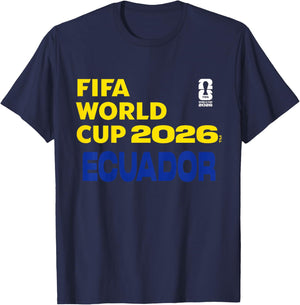 Kids FIFA World CUP26 Ecuador Block Letters T-Shirt - T-Shirt | Navy