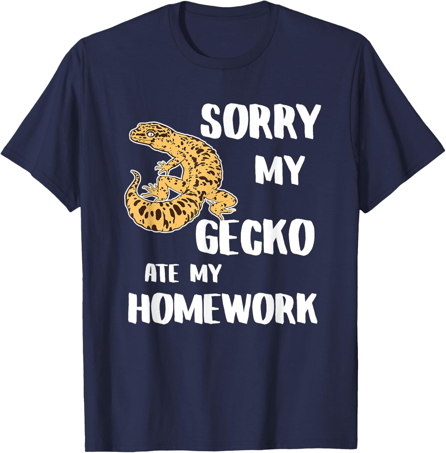 My Leopard Gecko Ate My Homework T-Shirt - T-Shirt | Navy