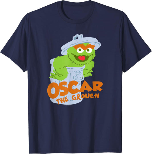 Sesame Street Flat Oscar The Grouch T-Shirt - T-Shirt | Navy