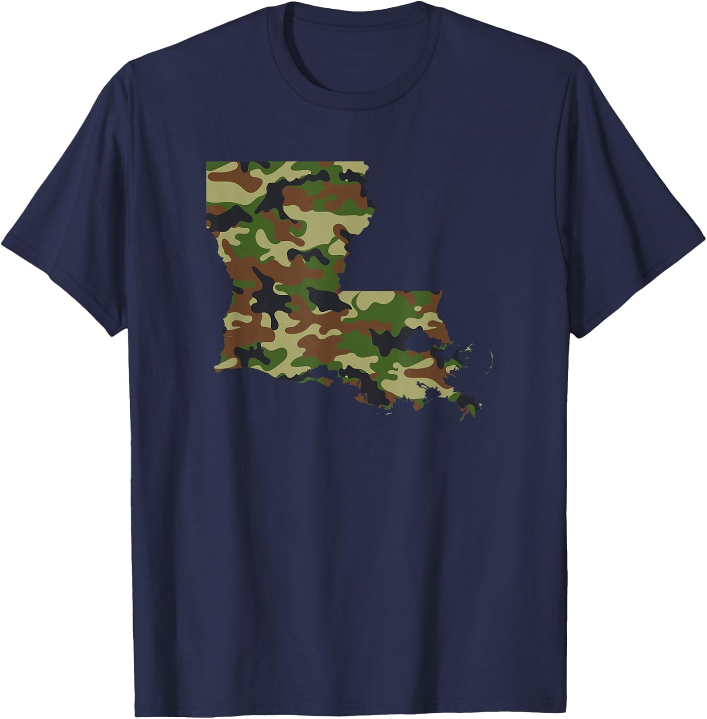 Louisiana / Military Green Camouflage State Shirt T-Shirt - T-Shirt | Navy