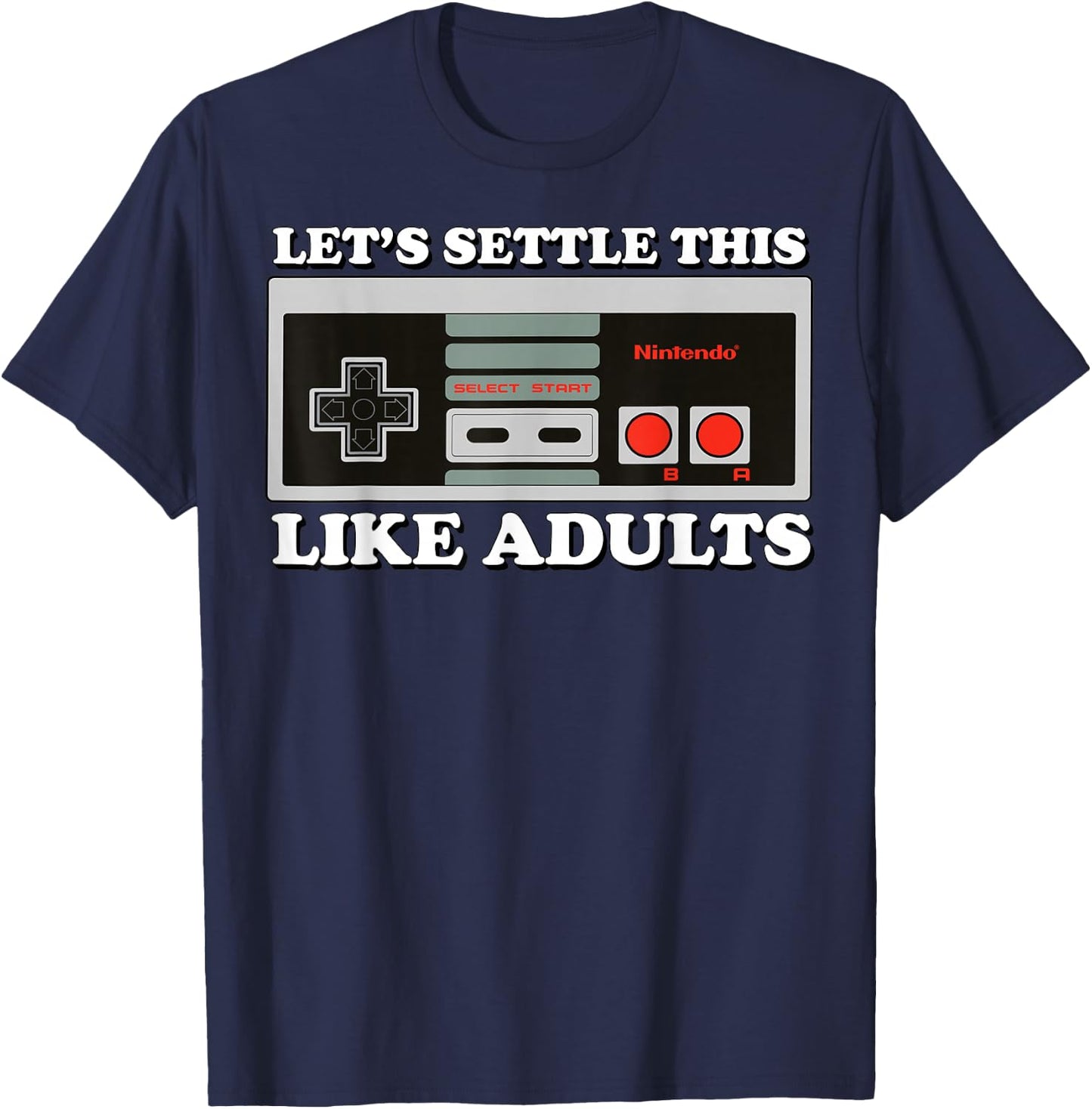 Nintendo NES Controller Let's Settle This Graphic T-Shirt - T-Shirt | Navy
