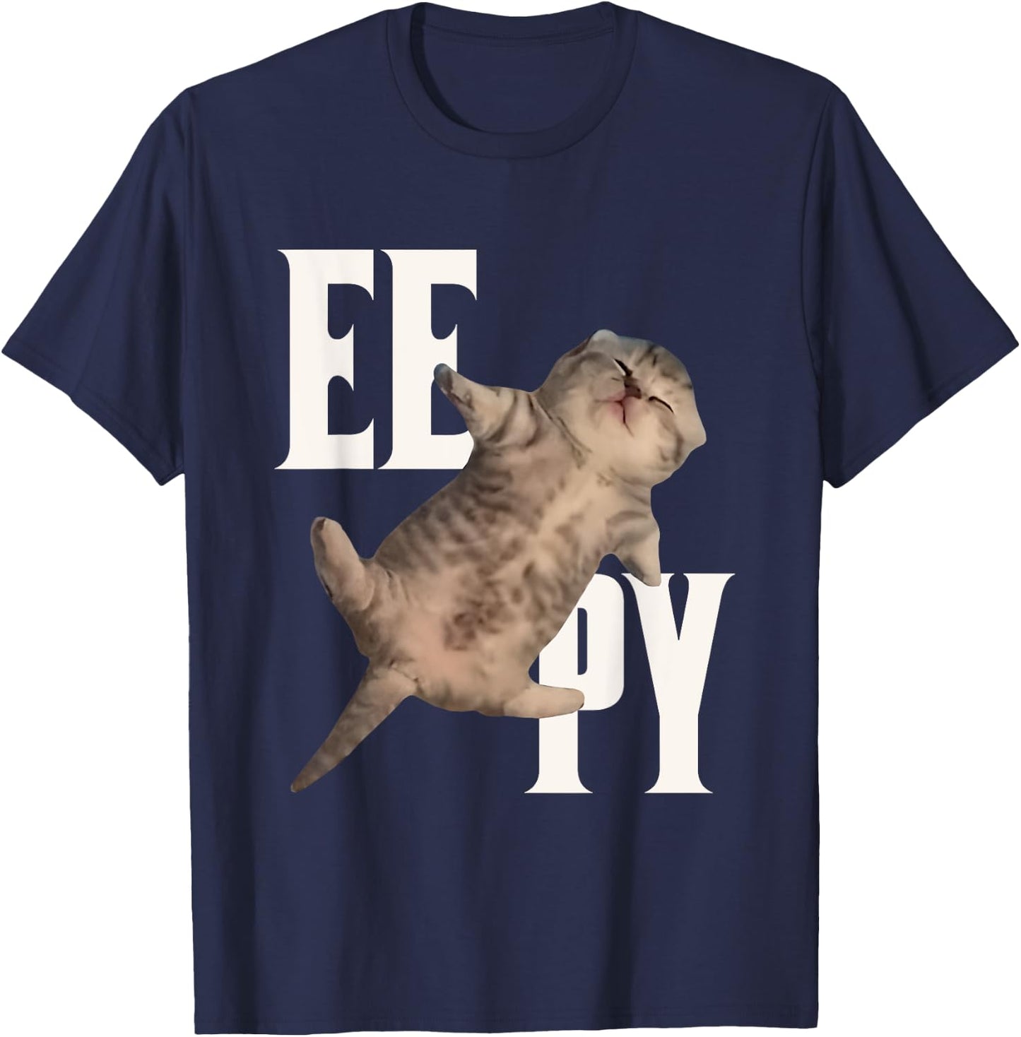 Eepy Cute Cat Meme Sleepy Lazy Day Need Rest Relax Healing Women T-Shirt - T-Shirt | Navy