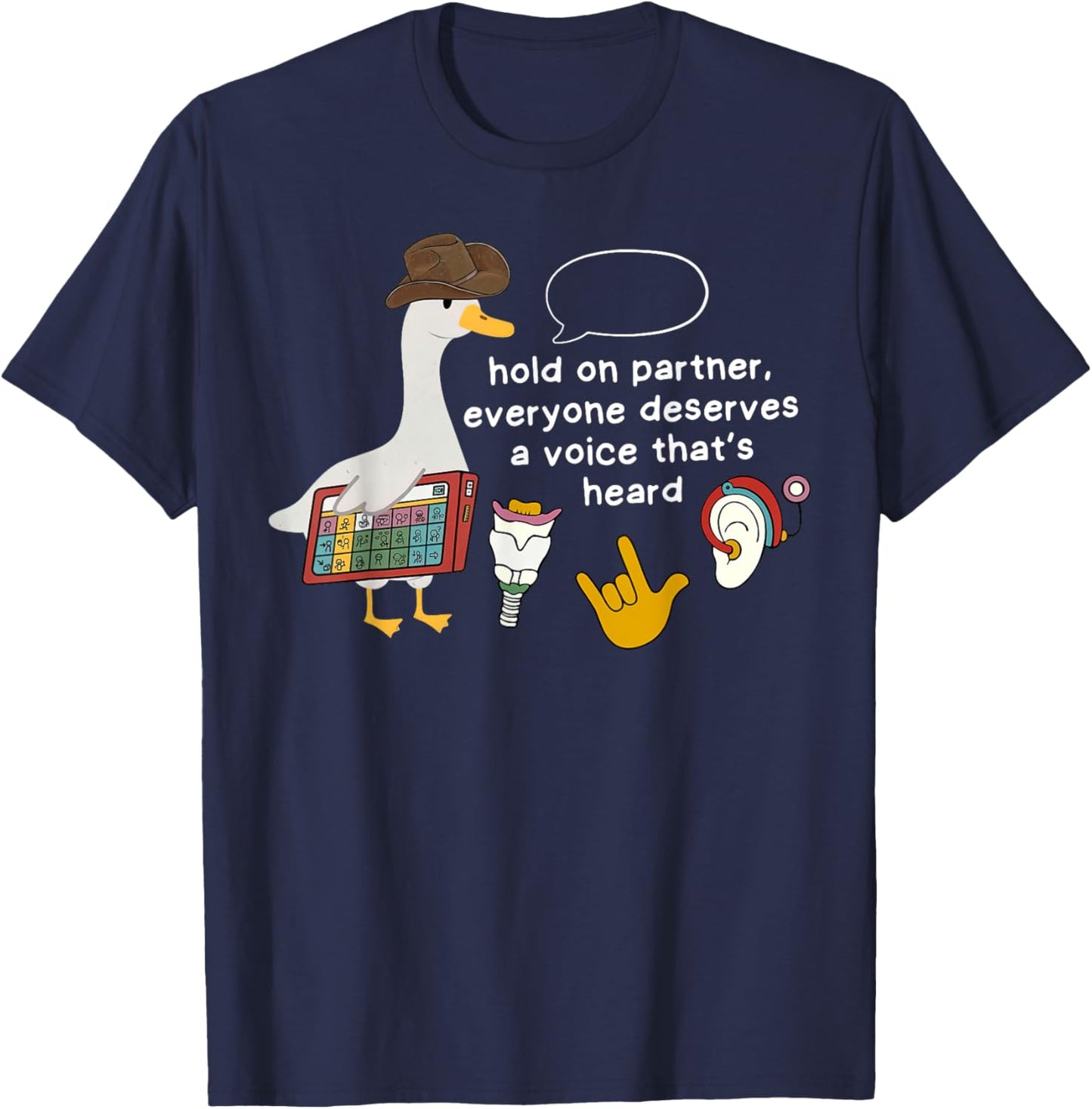 Cowboy Silly Goose SLP Western Speech Language Pathologist T-Shirt - T-Shirt | Navy