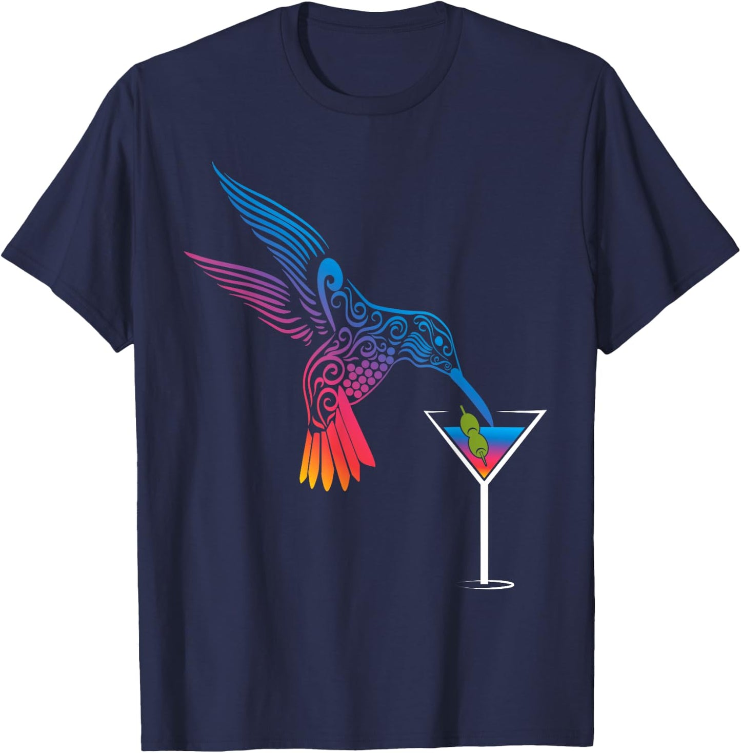Cocktail and hummingbird the ideal mix for holidays T-Shirt - T-Shirt | Navy