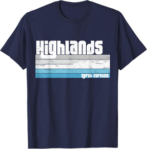 Highlands North Carolina NC Blue Ridge Mountains Winter T-Shirt - T-Shirt | Navy