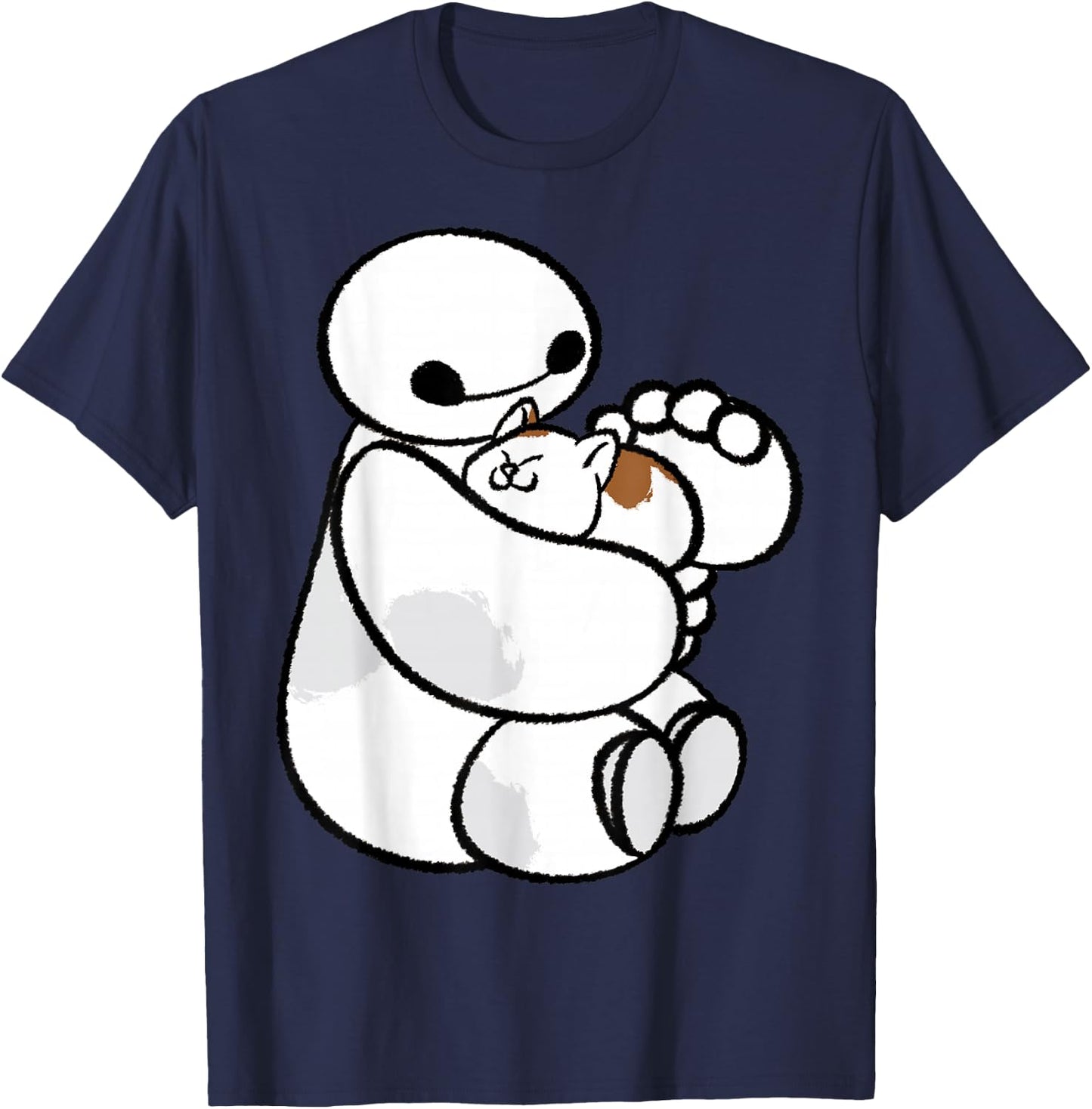 Disney Big Hero 6 Baymax Cat Cute Portrait T-Shirt - T-Shirt | Navy
