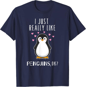 I Just Really Like Penguins OK T Shirt Cute Nature Toddlers T-Shirt - T-Shirt | Navy