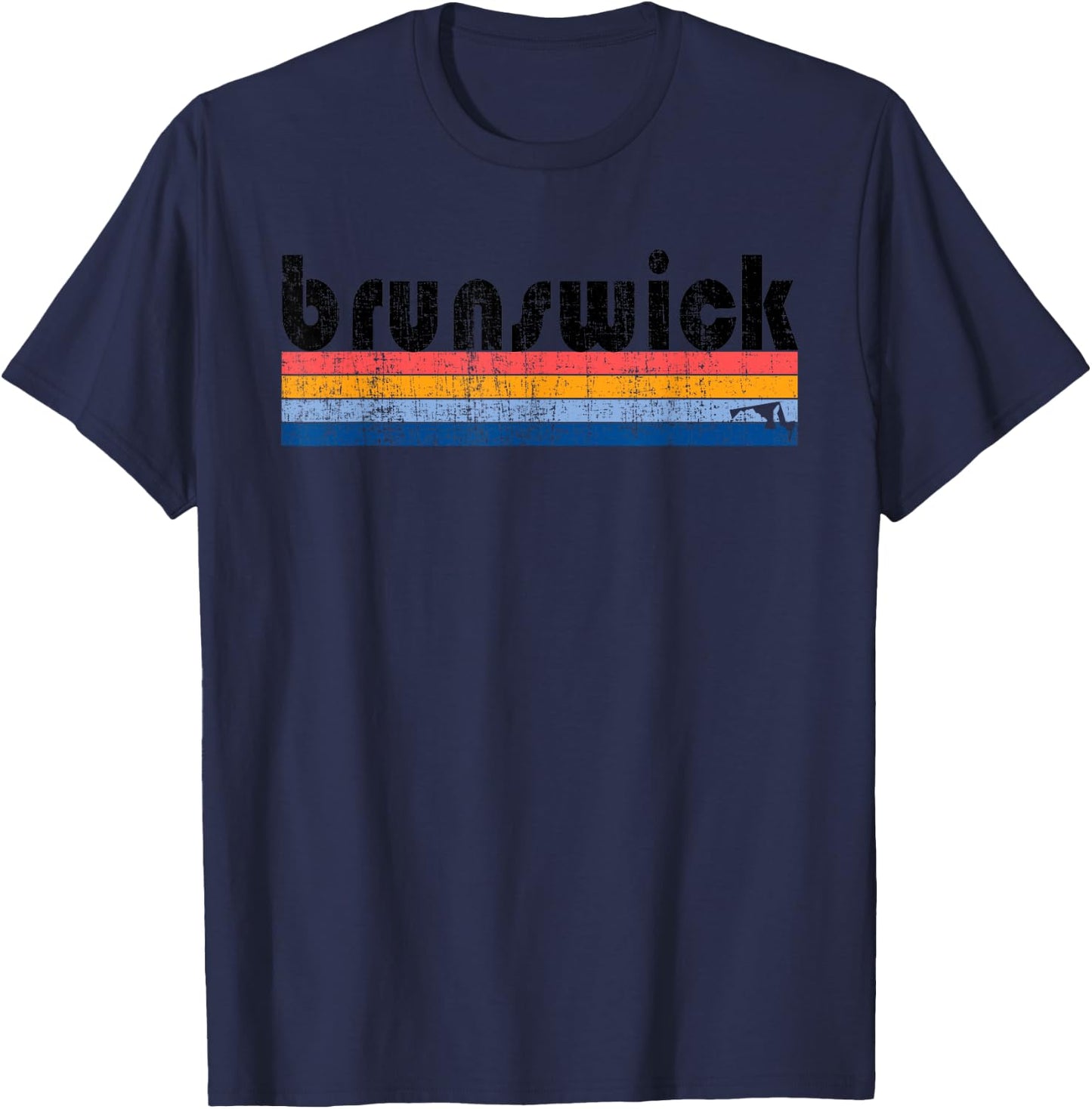 Vintage 80s Style Brunswick MD T-Shirt - T-Shirt | Navy