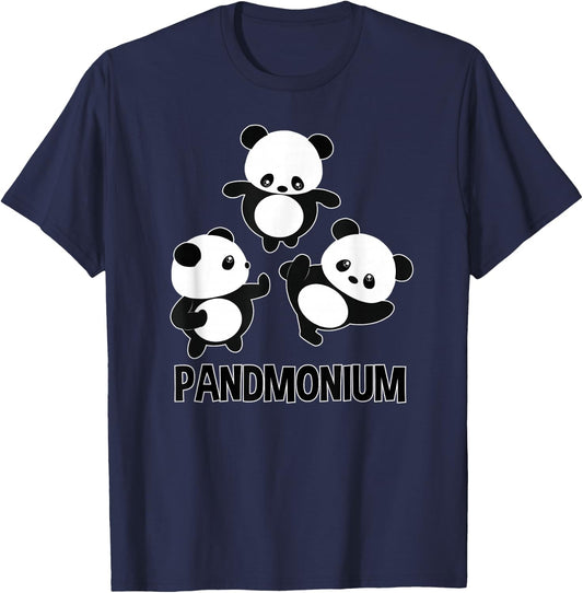 Pandamonium - Funny Panda Bear Pun T-Shirt - T-Shirt | Navy