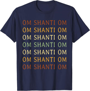 Om Shanti Mantra Shirt Spiritual Om Shanti Om T-Shirt - T-Shirt | Navy